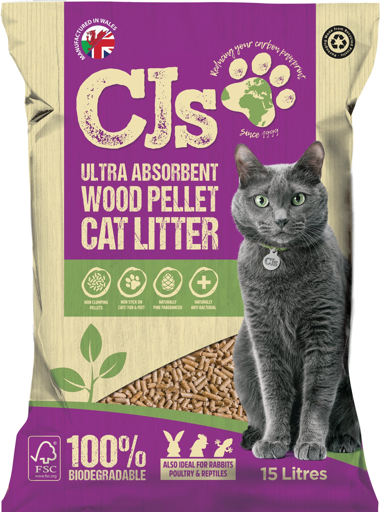 CJs Ultra Absorb Cat Litter Wood Pellet