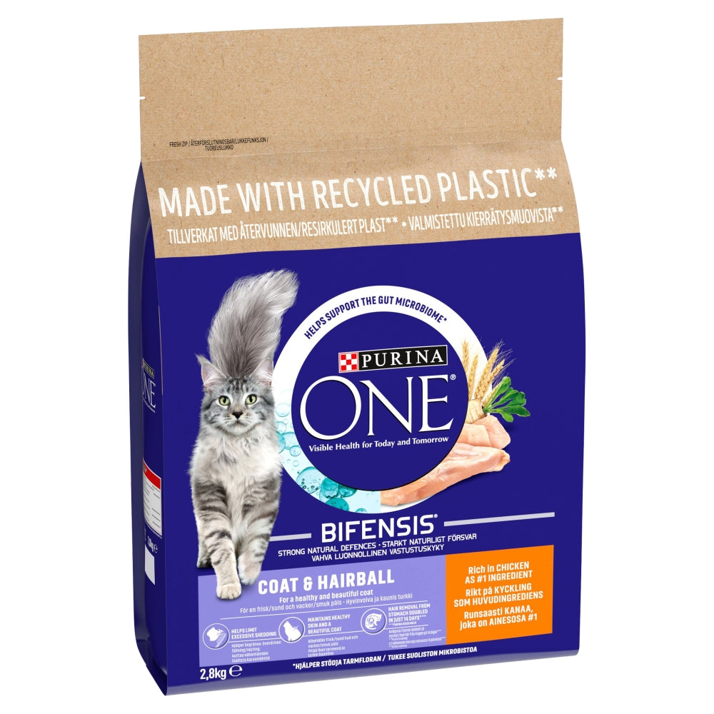 Purina One Adult Cat Coat & Hairball Chk