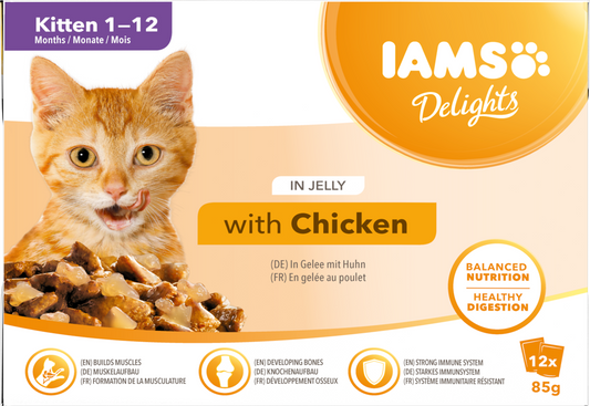 Iams Cat Delight Kitten Jelly 12x85g