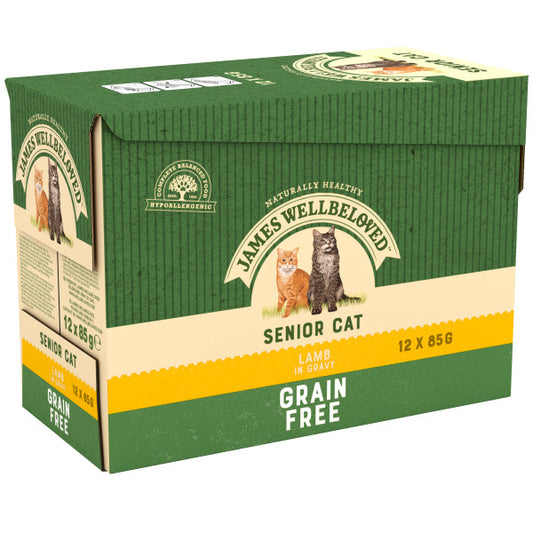 JW Cat Senior Lamb GF Pouches 12x85g