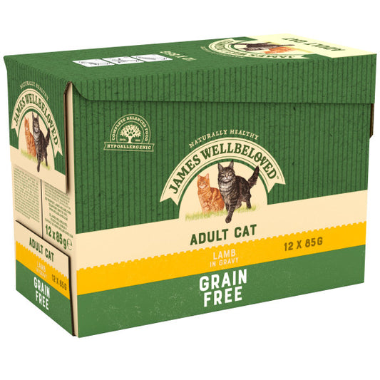 JW Cat Adult Lamb GF Grvy Pch 4x12x85g