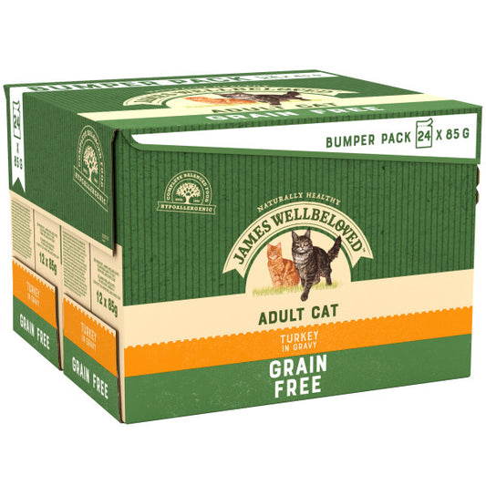 JW Cat Adult Turkey GF Grvy Pch 2x24x85g